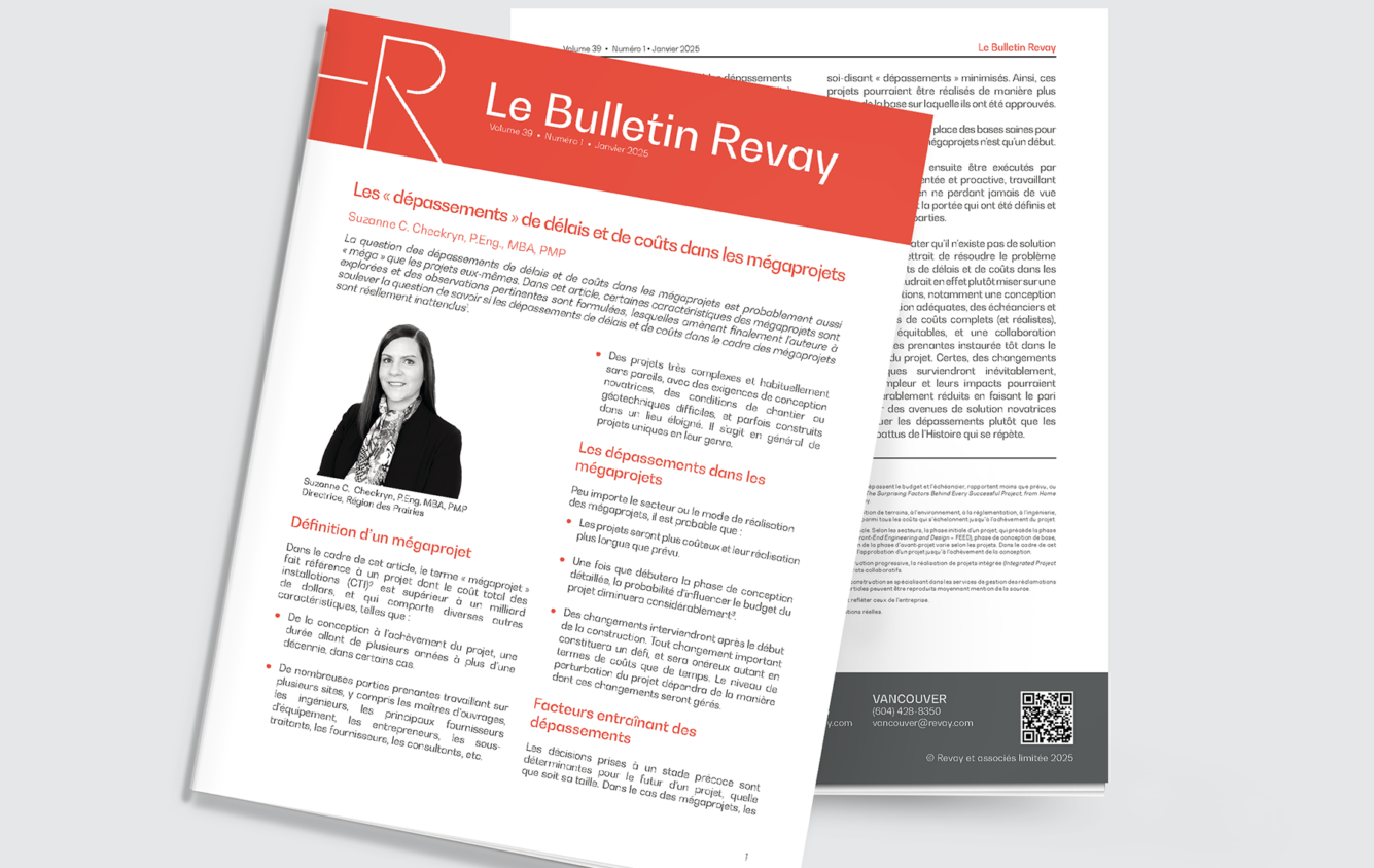 Nouveau Bulletin Revay – Les « dépassements » de délais et de coûts dans les mégaprojets