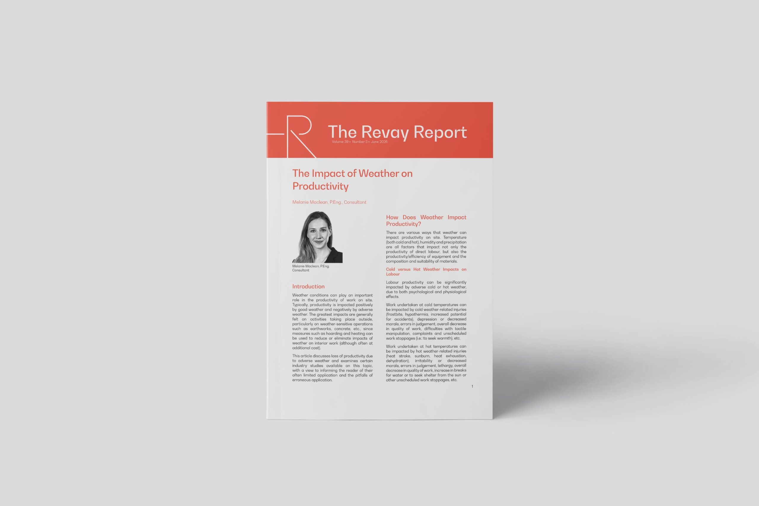New Revay Report – The Impact of Weather on Productivity